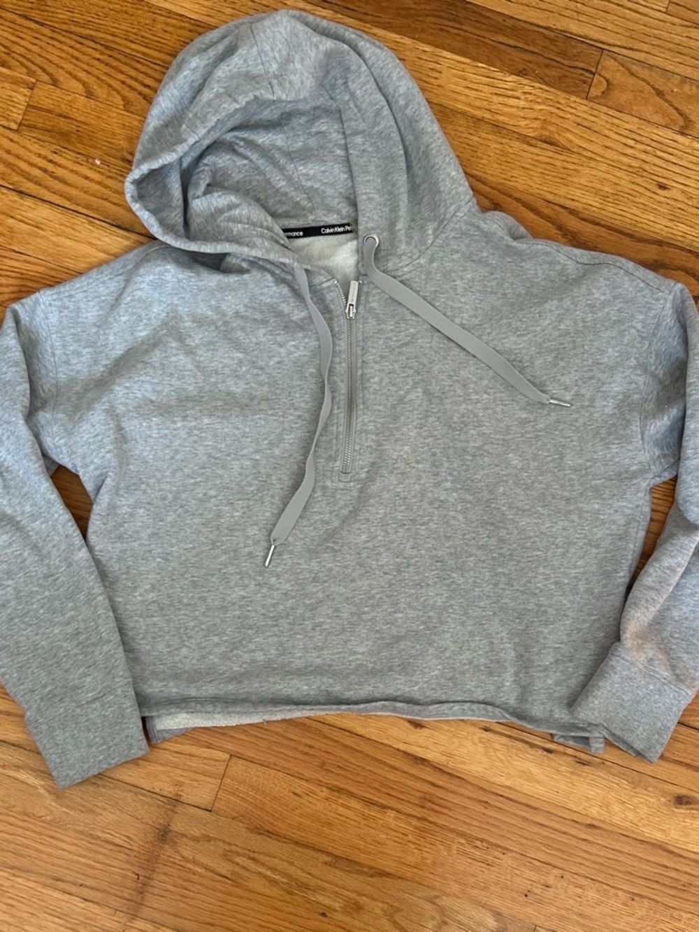 Calvin Klein Performance Light Gray Cropped Hoodie